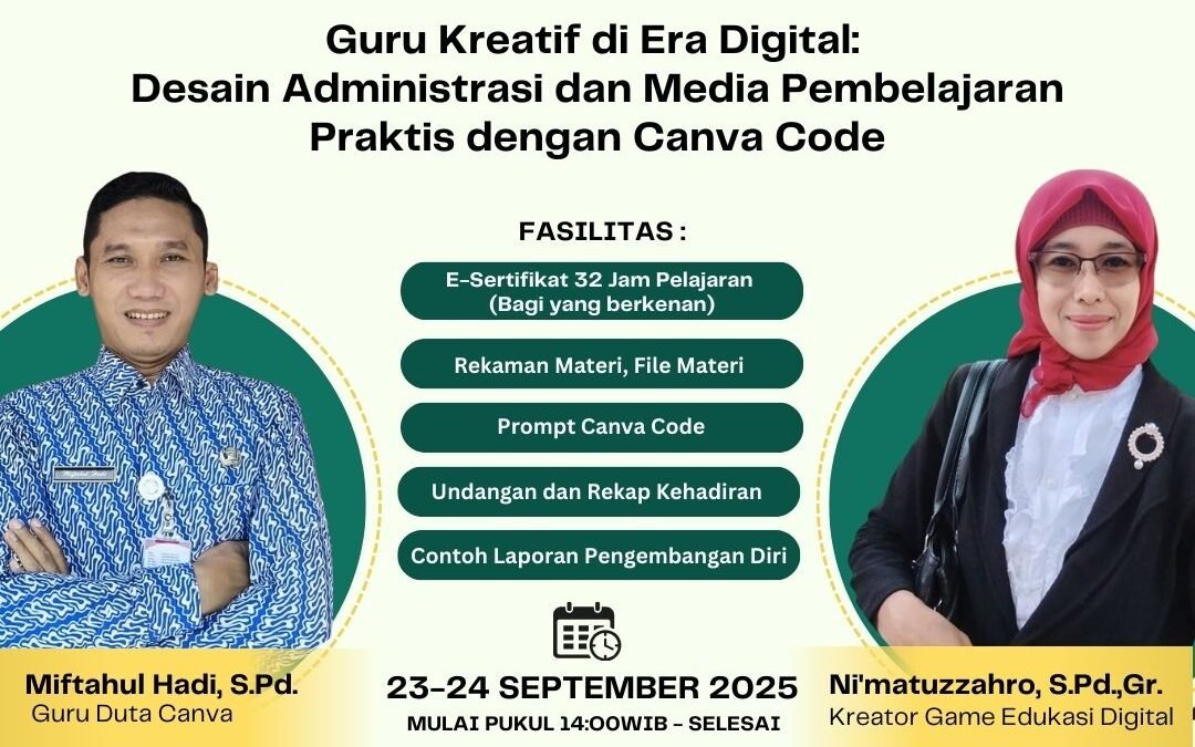 Guru Kreatif di Era Digital: Desain Administrasi dan Media Pembelajaran Praktis dengan Canva Code